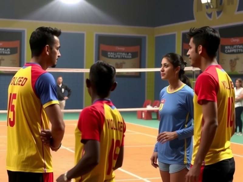 Indian players discussing Kolkata Volley King strategies